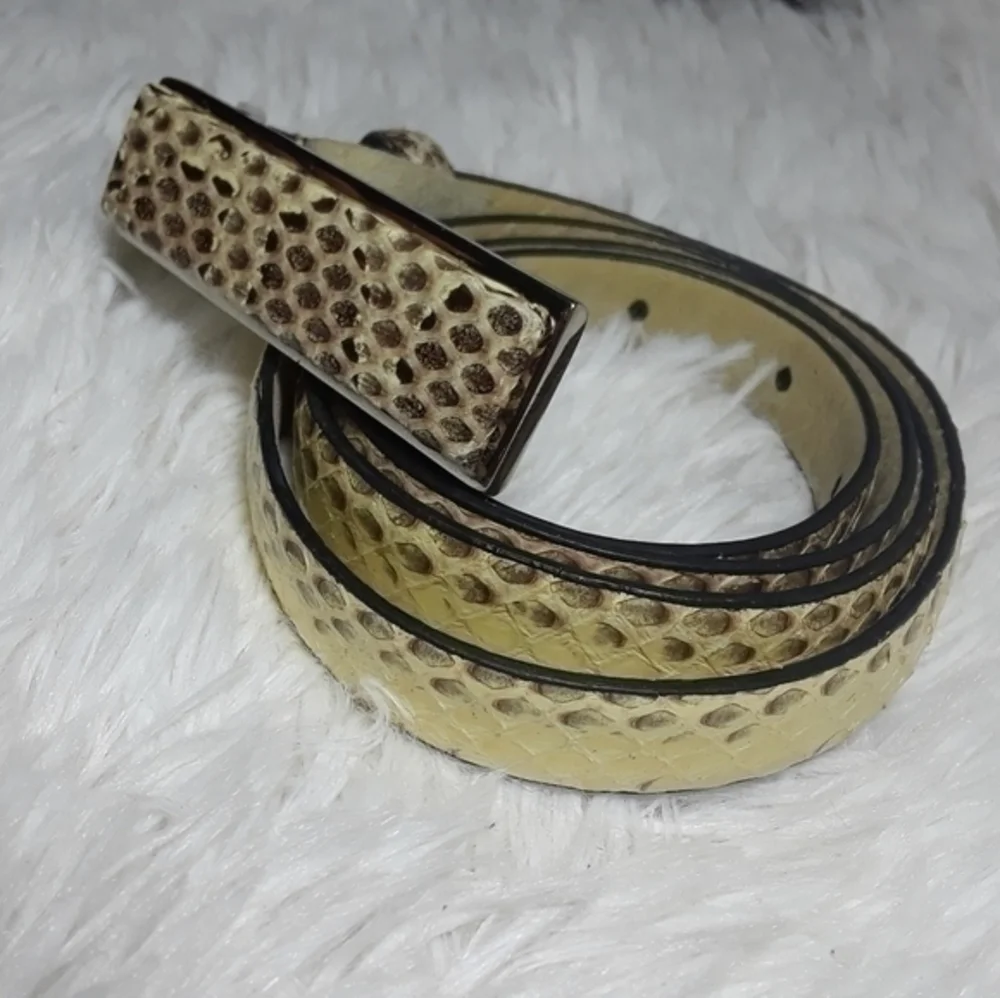 Calvin Klein Scales Leather Rectangular Belt